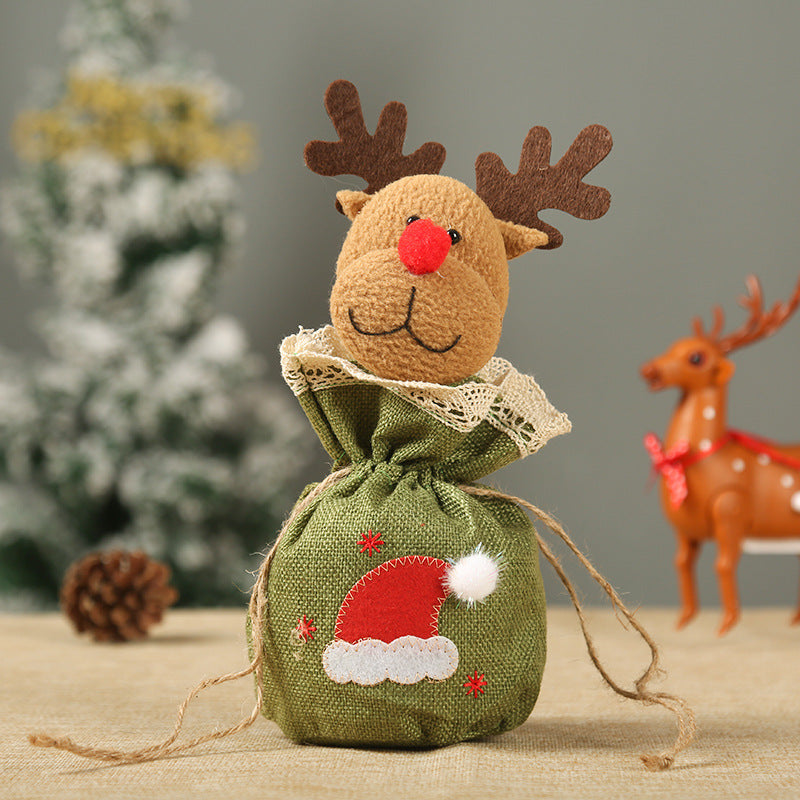 Cute Christmas gnome with gift sack