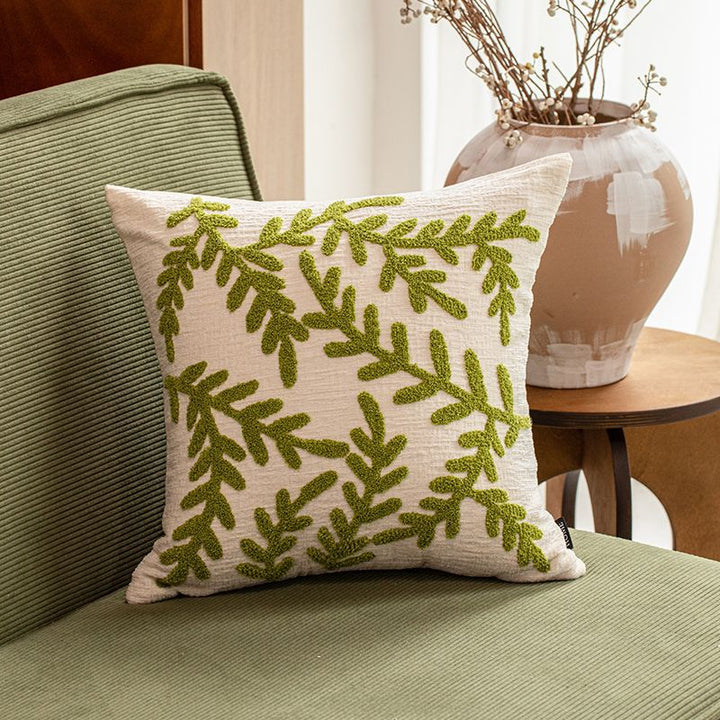 Embroidered Floral Cushion Cover
