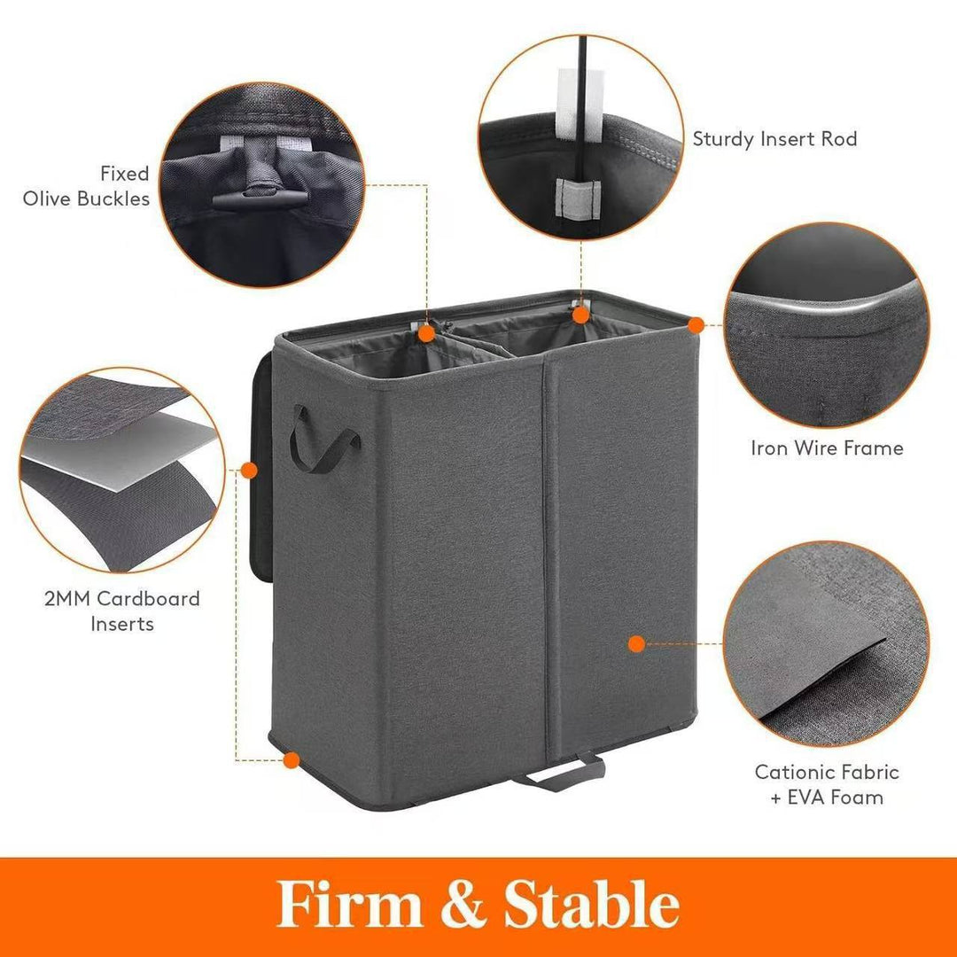 Laundry container with separating compartments