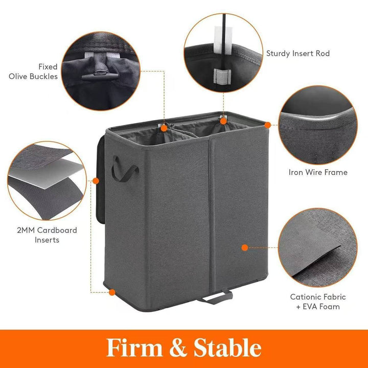 Laundry container with separating compartments