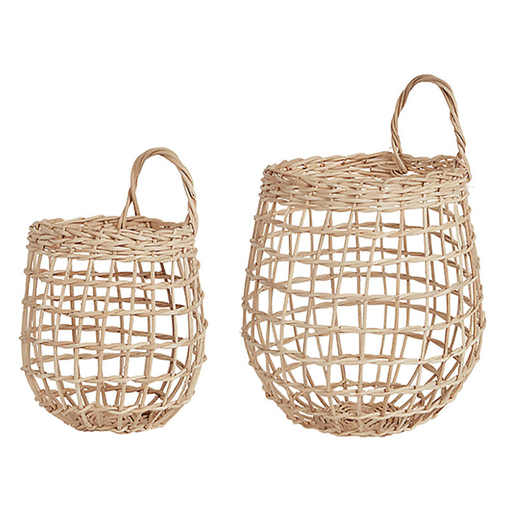 Handmade storage basket made of natural material
