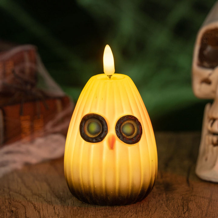Creepy pumpkin decoration candle