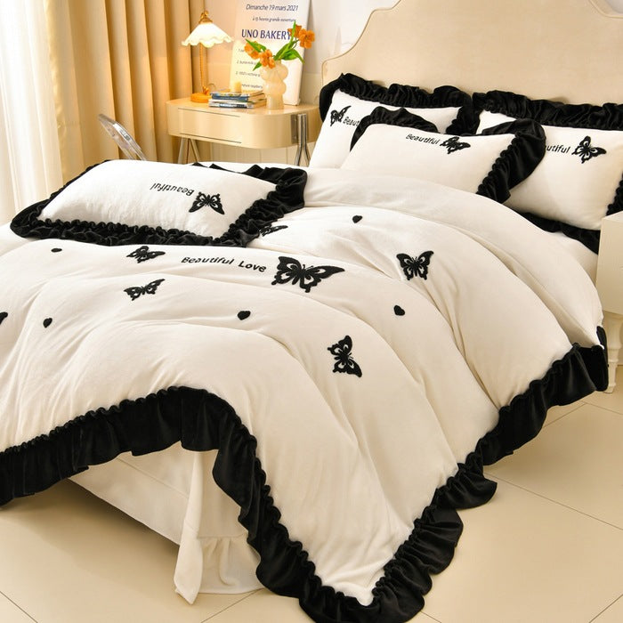 Embroidered Butterfly Cozy Comforter Set