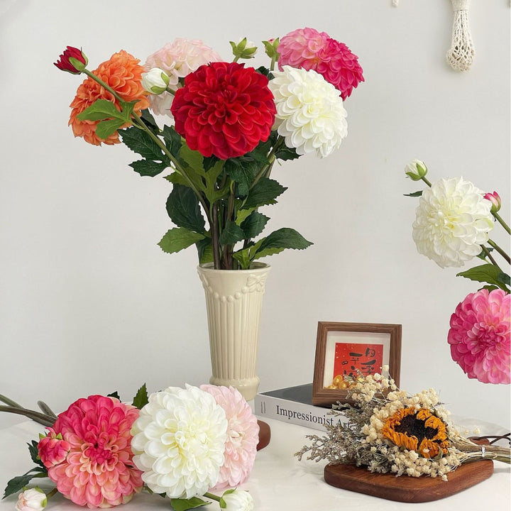 Decorative Faux Dahlia Flower Stem for Home Decor