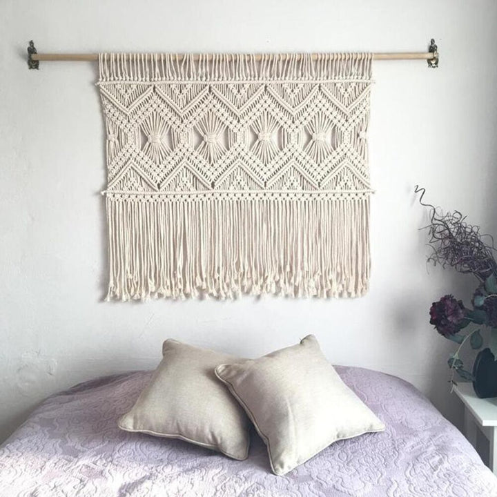 Macrame Wall Tapestry with Elegant Fringe
