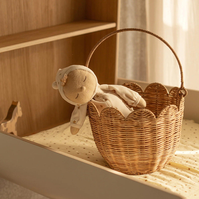 Handmade storage basket for dolls