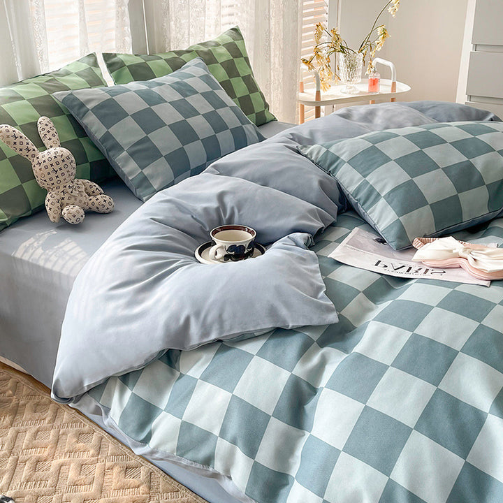Textured Checkered Bedding Set