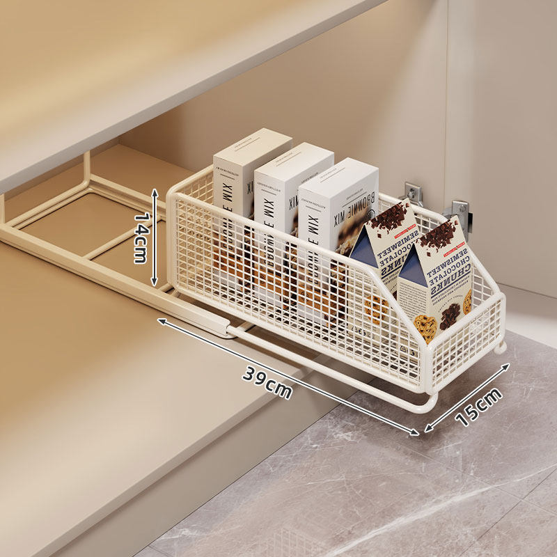 Pull-Out Mesh Pantry Drawer Organizer for Kitchen Cabinets