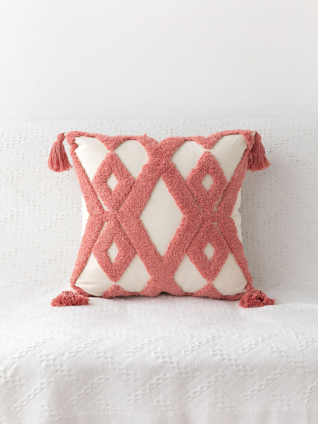 Geometric Patterned Macrame Cushion
