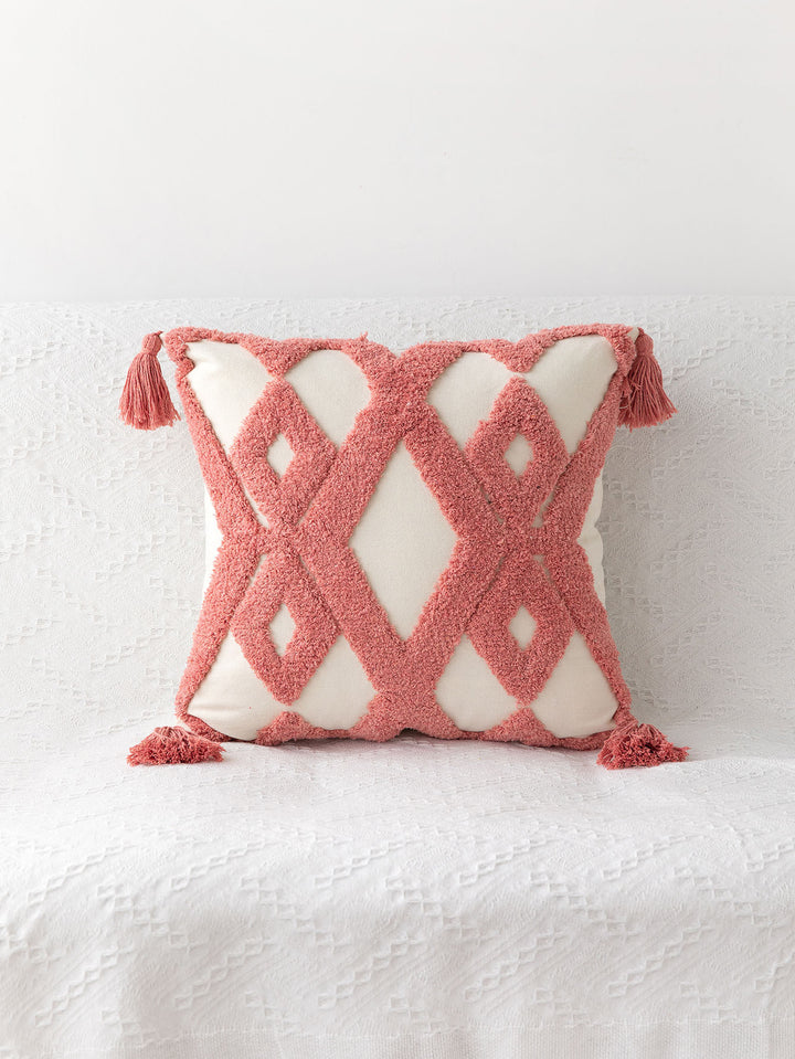 Geometric Patterned Macrame Cushion