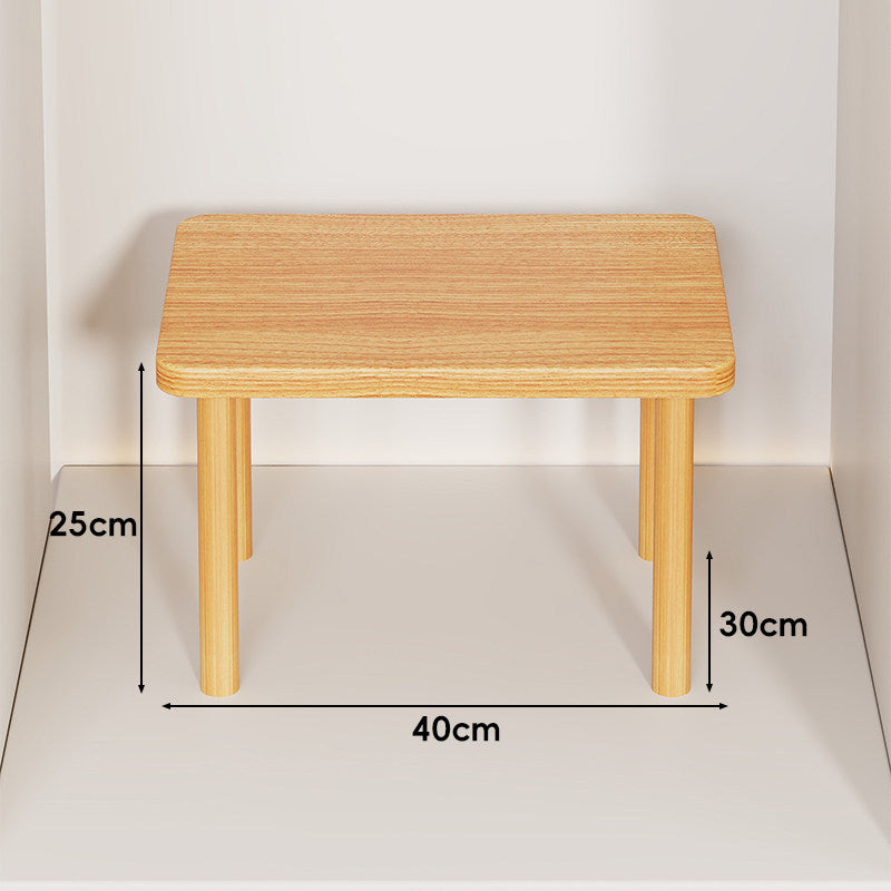 Height-Adjustable Rectangular Wooden Riser Table with Detachable Round Legs