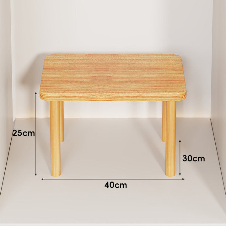 Height-Adjustable Rectangular Wooden Riser Table with Detachable Round Legs