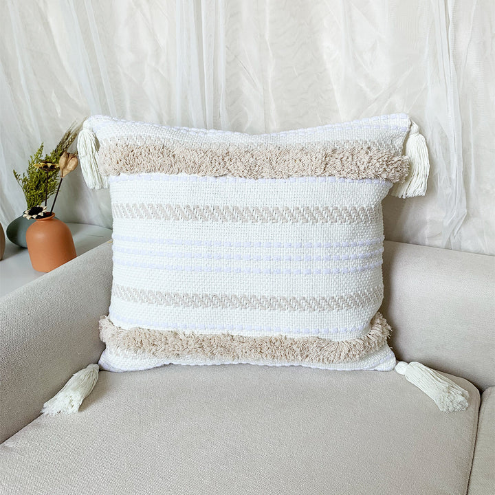 Textured Woven Accent Pillow for Bedroom Decor