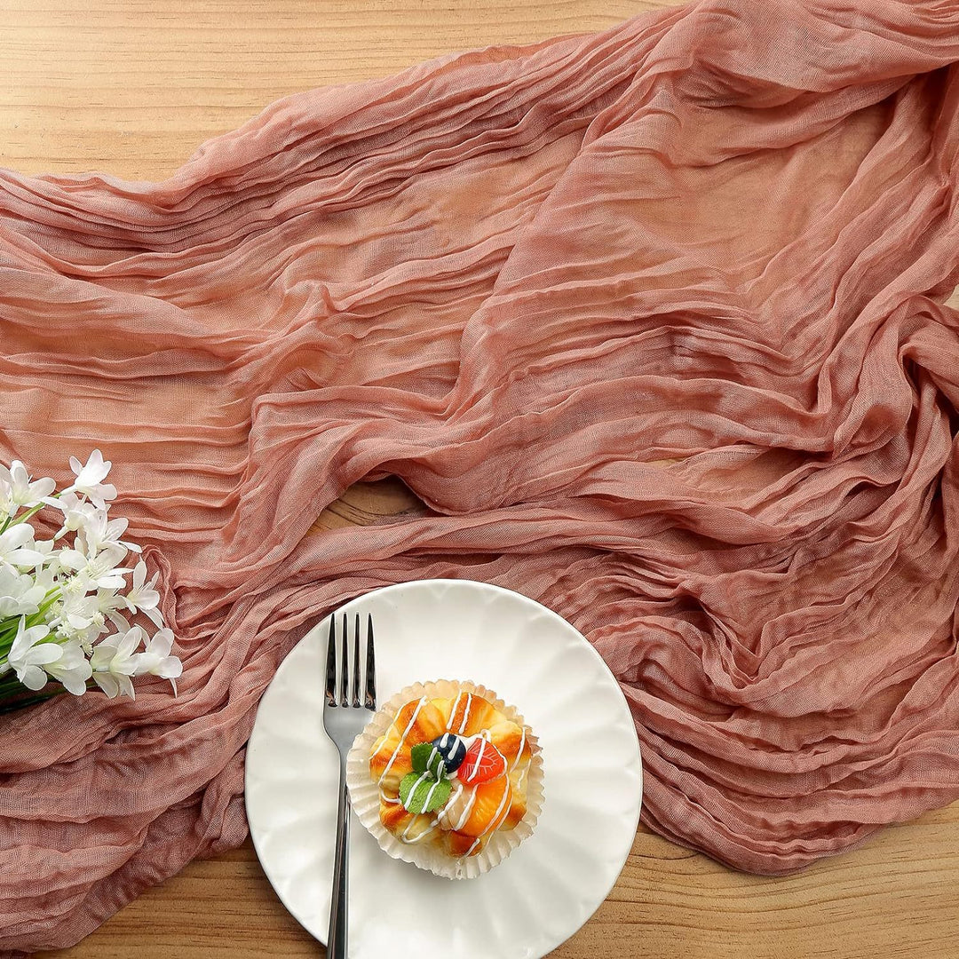 Wo Elegant Crinkled Chiffon Table Runner