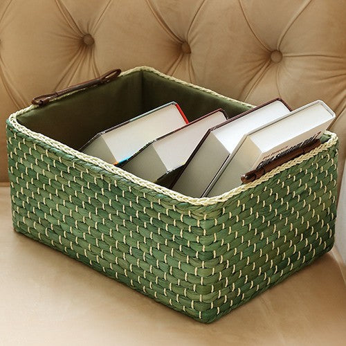 Handcrafted organizer basket with two handles
