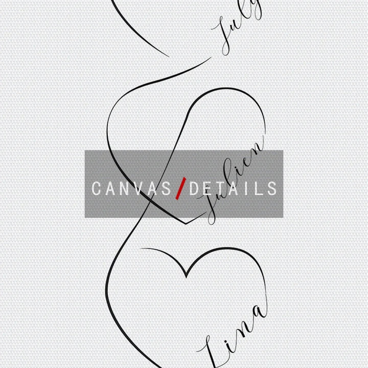 Personalized Love Heart Couples Names Poster Wall Art Black White Fine Art Canvas Prints Simple Pictures For Bedroom Living Room Wall Decor