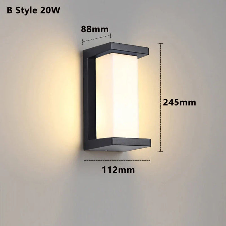 Modern LED Outdoor Wall Lamp with Motion Sensor - Waterproof Porch Light, Outdoor Lighting Fixture