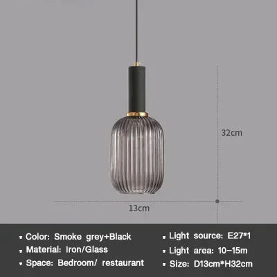 Modern Nordic Glass Pendant Light – Single Head LED Hanging Lamp for Dining Room, Bedroom, Cafe, and Study – White, Green, Cognac & More