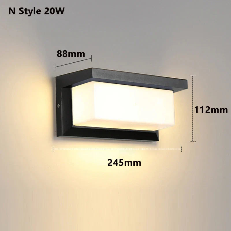 Modern LED Outdoor Wall Lamp with Motion Sensor - Waterproof Porch Light, Outdoor Lighting Fixture