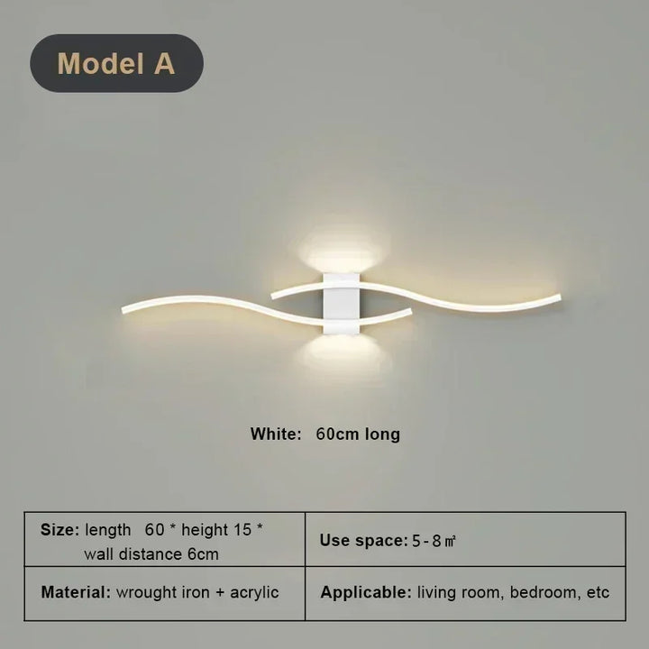 Modern LED Wall Lamp – Dimmable Up & Down Wall Sconce for Bedroom, Living Room, and Indoor Spaces
