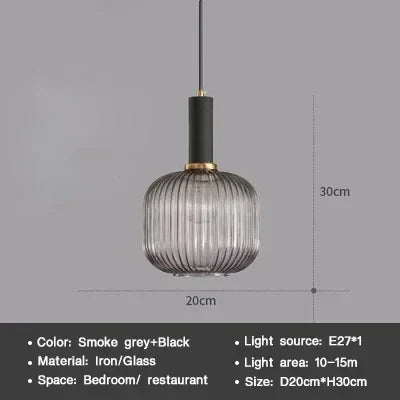 Modern Nordic Glass Pendant Light – Single Head LED Hanging Lamp for Dining Room, Bedroom, Cafe, and Study – White, Green, Cognac & More