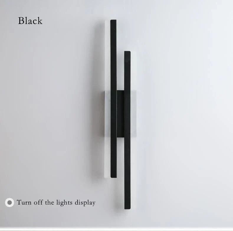 Modern LED Wall Lamp – Black & Gold Acrylic Wall Sconce for Living Room, Bedroom, and Interior Decor