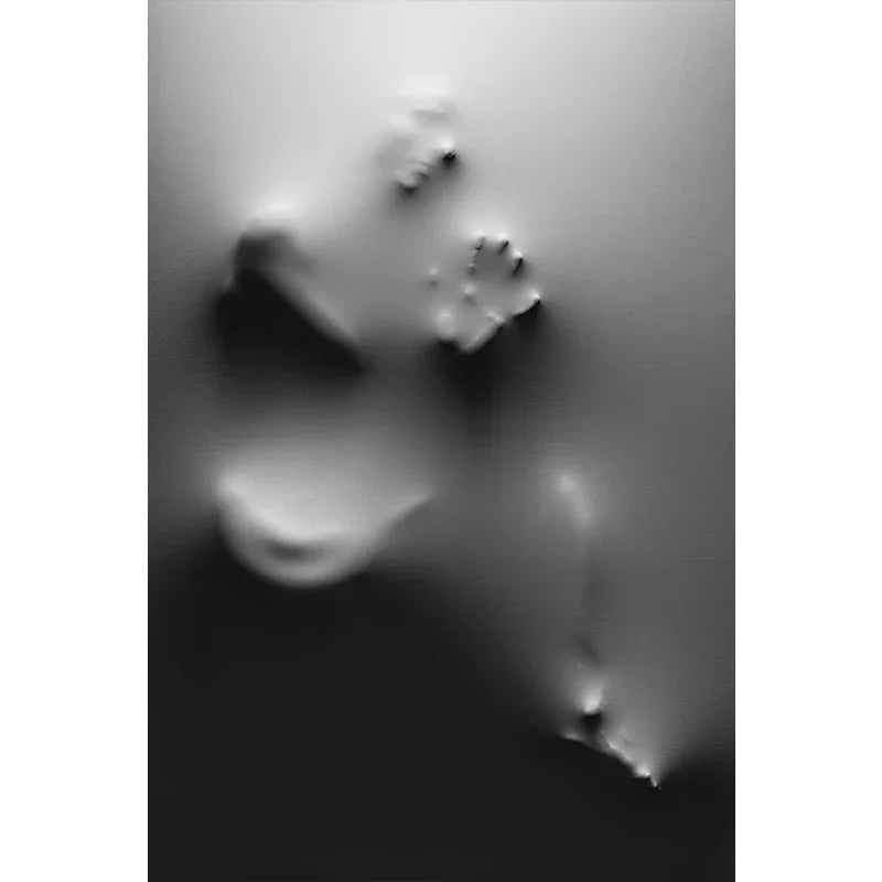 Modern Art Abstract Ghostly Figures In The Wall Canvas Prints Black White Wall Art Posters Pictures For Living Room Bedroom Art Decor