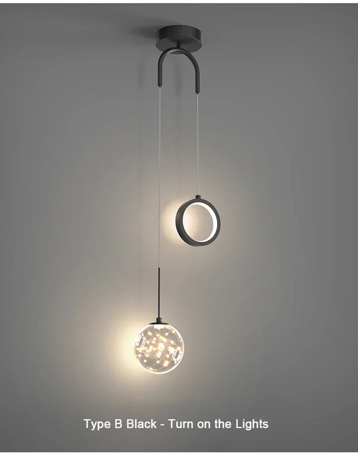 Modern LED Pendant Light – 2-Way Indoor Hanging Lamp for Living Room, Bedroom, Dining Table with Adjustable 3 Light Colors