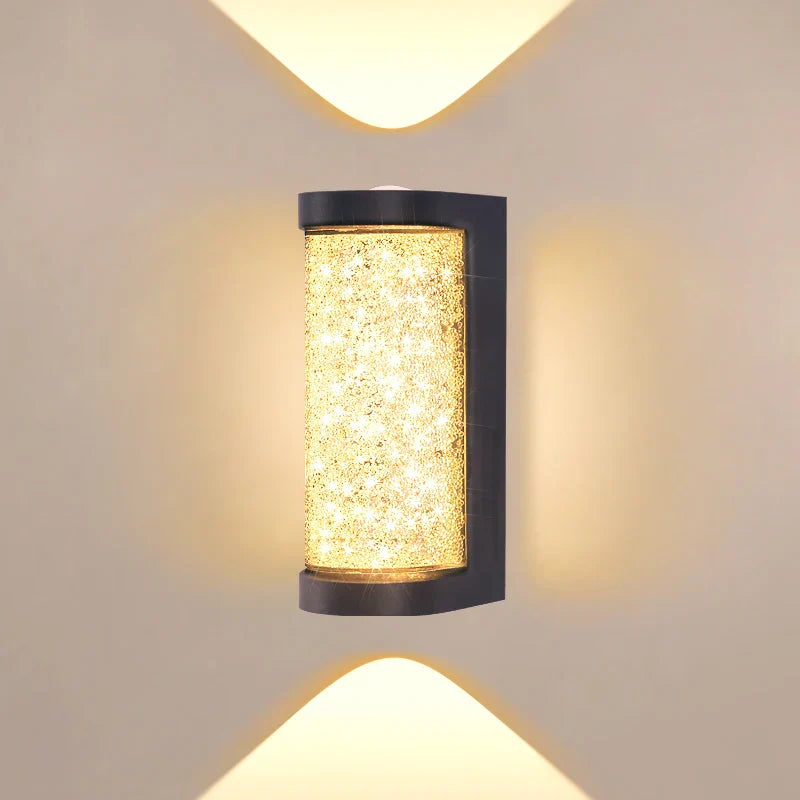 Modern Waterproof LED Outdoor Wall Lamp – Crystal Wall Sconce for Garden, Patio, and Doorway Lighting