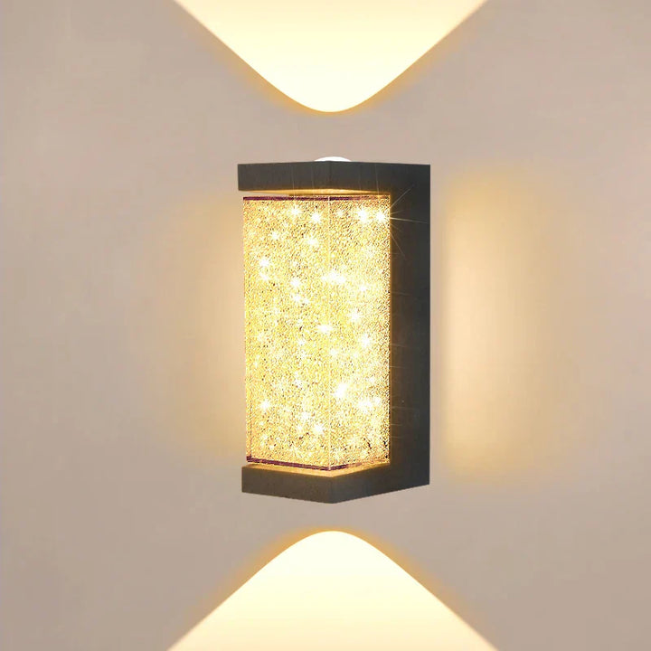 Modern Waterproof LED Outdoor Wall Lamp – Crystal Wall Sconce for Garden, Patio, and Doorway Lighting