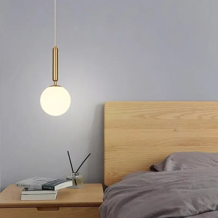 Modern Luxurious LED Pendant Light – Gold Ball Lampshade Hanging Light Fixture for Dining, Living Room, and Bedroom Décor