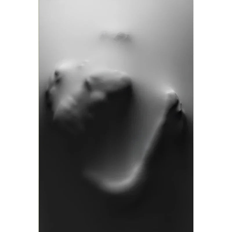Modern Art Abstract Ghostly Figures In The Wall Canvas Prints Black White Wall Art Posters Pictures For Living Room Bedroom Art Decor