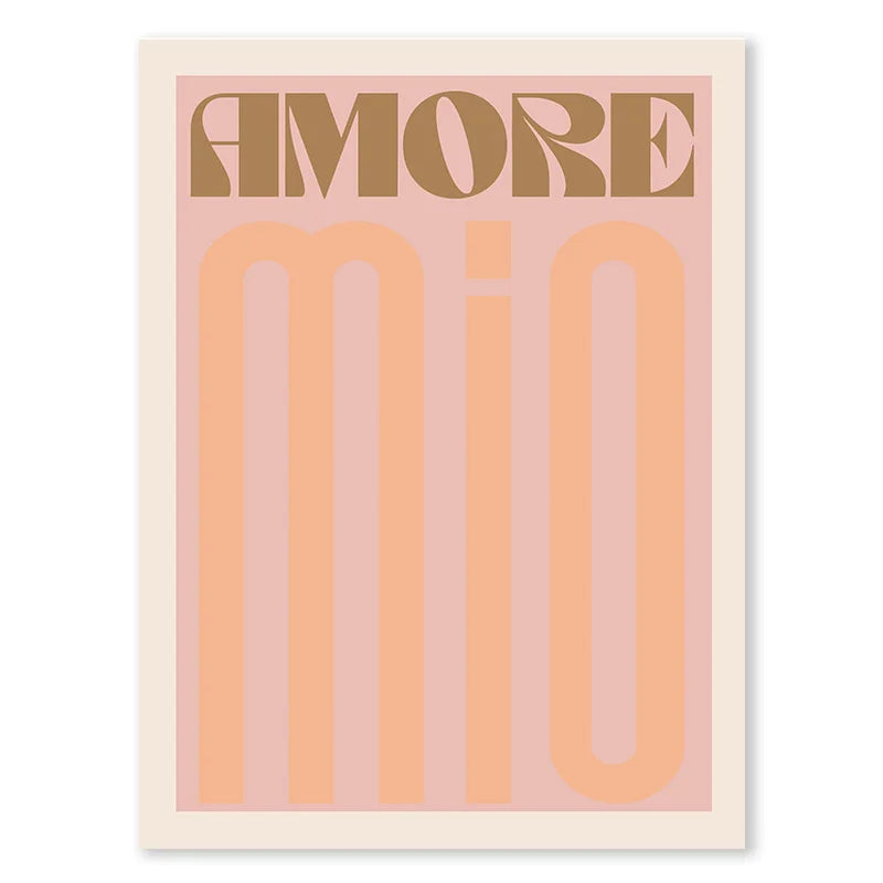 Pink Retro Love Quote Wall Art Fine Art Canvas Prints Typographic Pictures For Bedroom Living Room Hotel Room Modern Apartment Wall Art Decor