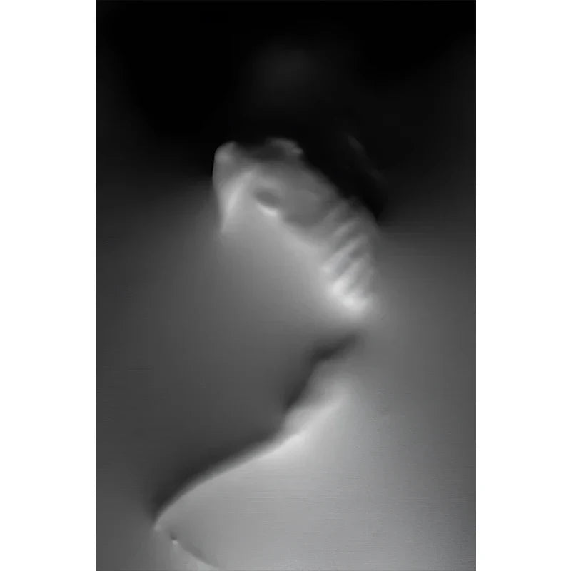 Modern Art Abstract Ghostly Figures In The Wall Canvas Prints Black White Wall Art Posters Pictures For Living Room Bedroom Art Decor