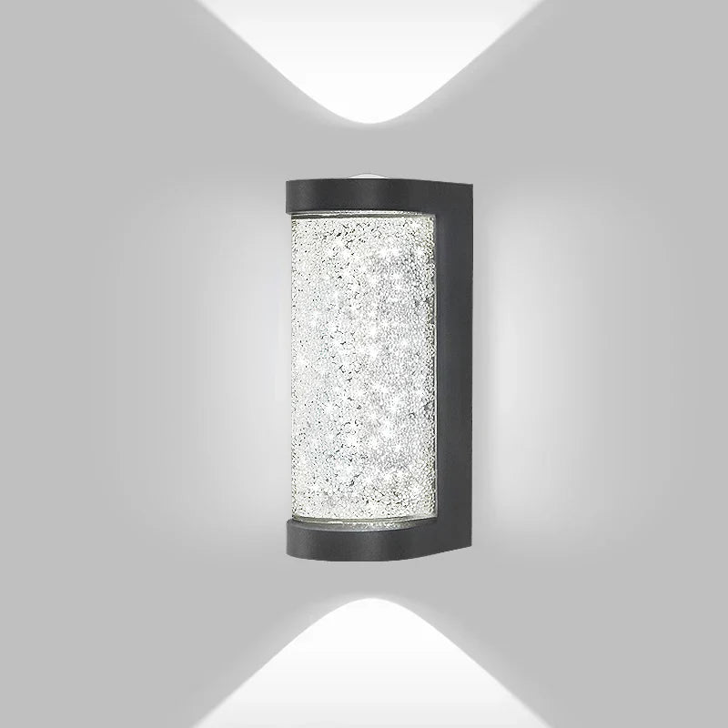 Modern Waterproof LED Outdoor Wall Lamp – Crystal Wall Sconce for Garden, Patio, and Doorway Lighting