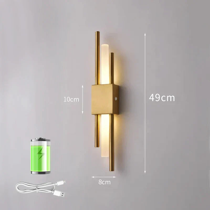 Modern LED Wall Lamp – USB Charging Wall Sconce for Indoor Lighting, Bedroom, Living Room, and Corridor Decor
