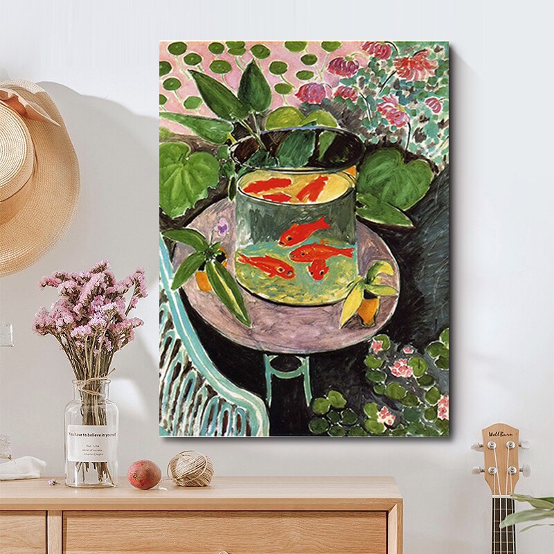 Still Life Goldfish Vintage - Canvas Wall Art Print