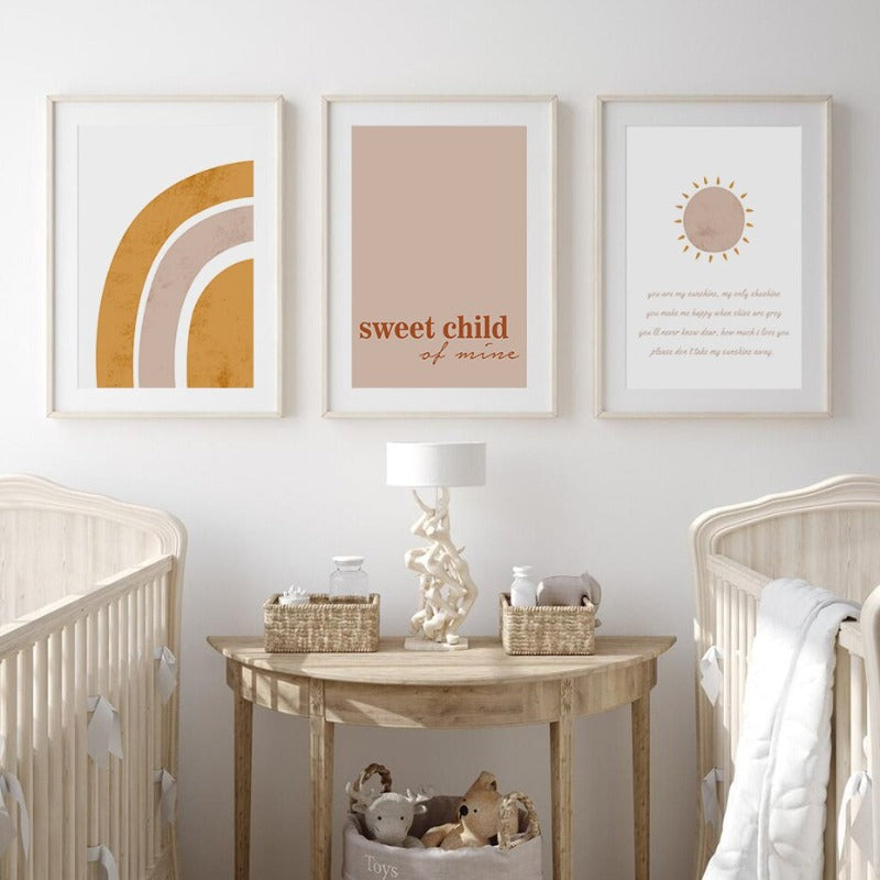 Sweet Child Of Mine Sun And Rainbow Nursery - Canvas Wall Art Print