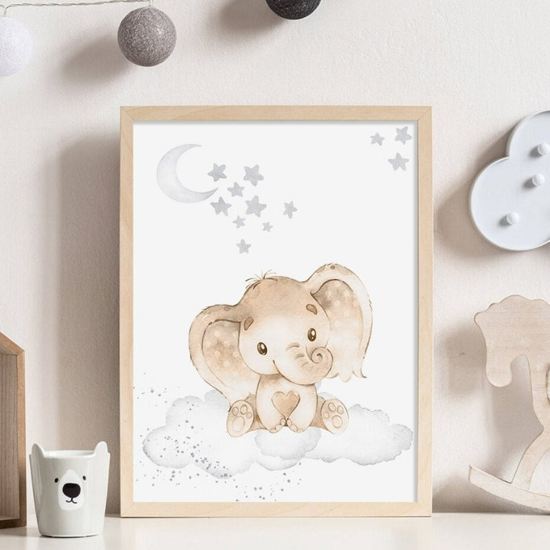 Cute Cartoon African Animals Nursery - Canvas Wall Art Print