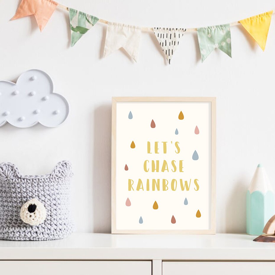 Let's Chase Rainbows Kids - Canvas Wall Art Print