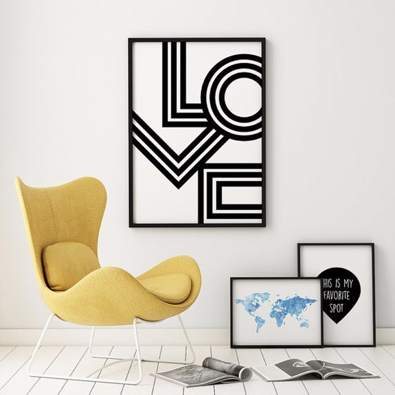 Love Wall Art Minimalist - Canvas Wall Art Painting