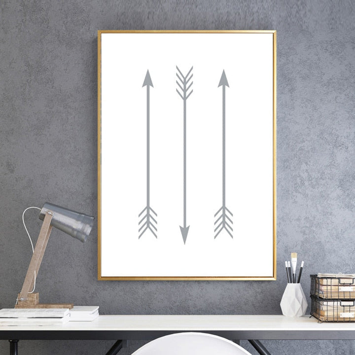 Grey Arrows - Canvas Wall Art Painting