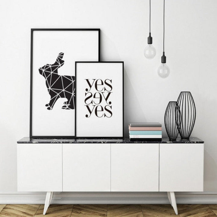 Minimalist Geometric Deer - Canvas Wall Art Painting
