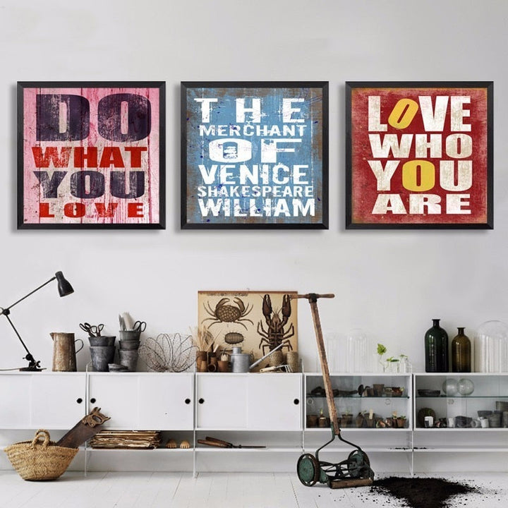 Vintage Inspiring Quotes - Canvas Wall Art Painting