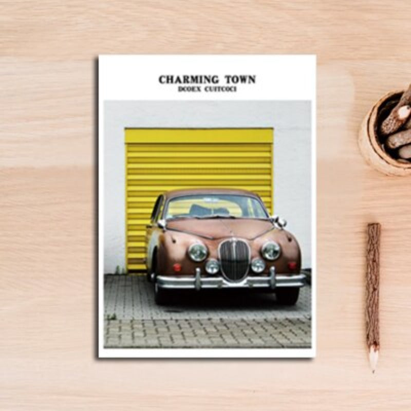 Vintage Blue Classic Cars Travel - Canvas Wall Art Painting