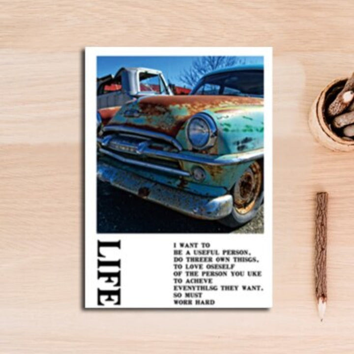 Vintage Blue Classic Cars Travel - Canvas Wall Art Painting