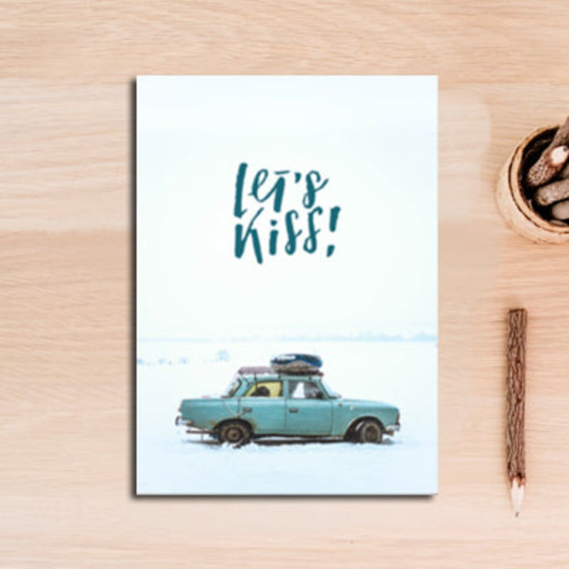 Vintage Blue Classic Cars Travel - Canvas Wall Art Painting