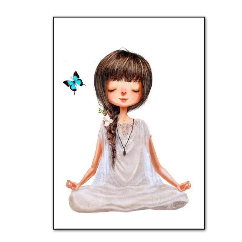 Lovely Yoga Girl Poster - Canvas Wall Art Painting