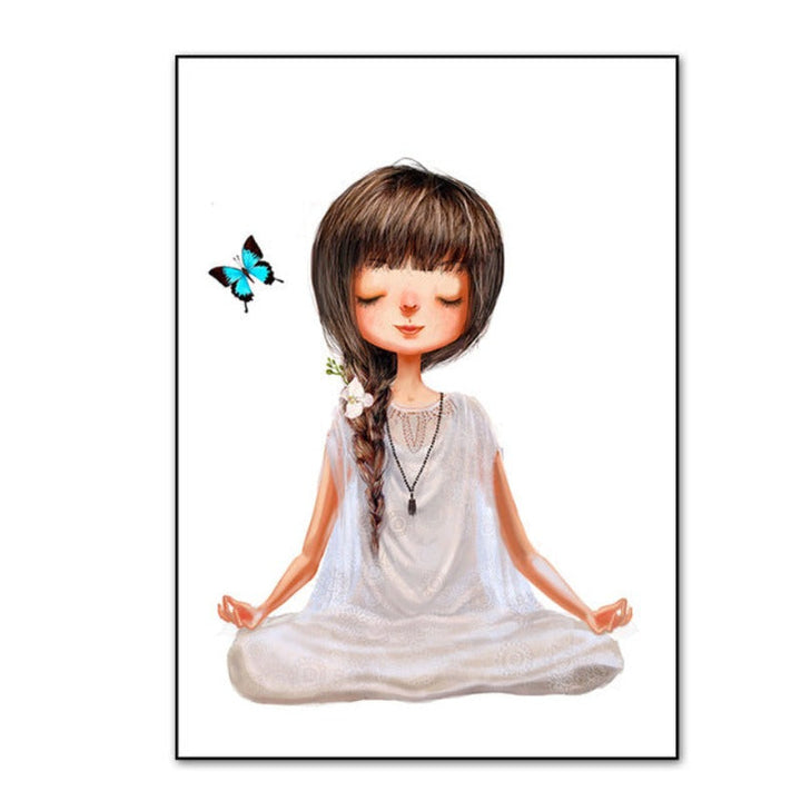 Lovely Yoga Girl Poster - Canvas Wall Art Painting