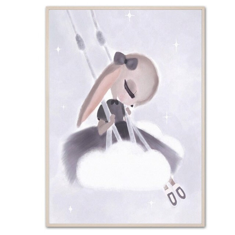 Sweet Pink Unicorn Girls - Canvas Wall Art Painting